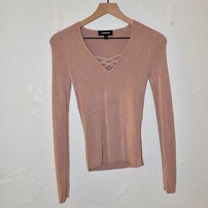 Express | pink v-neck sweater